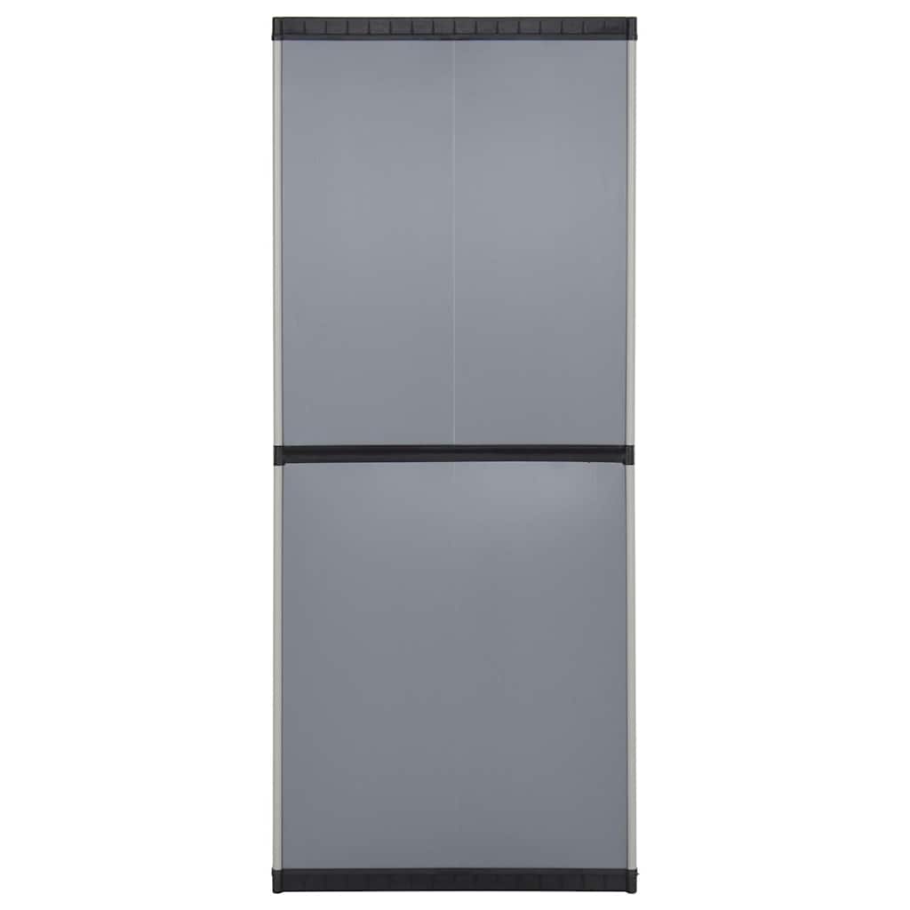 vidaXL Garden Storage Cabinet with 3 Shelves Grey&Black 68x40x168 cm 5