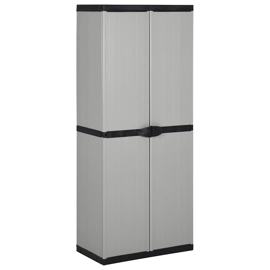 vidaXL Garden Storage Cabinet with 3 Shelves Grey&Black 68x40x168 cm 1