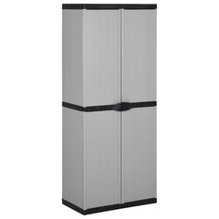 vidaXL Garden Storage Cabinet with 3 Shelves Grey&Black 68x40x168 cm 1