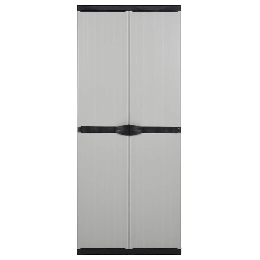 vidaXL Garden Storage Cabinet with 3 Shelves Grey&Black 68x40x168 cm 2