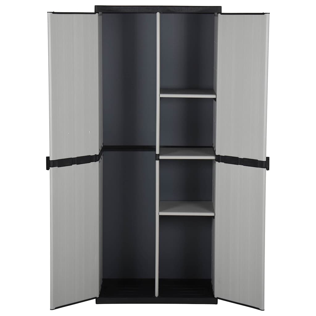 vidaXL Garden Storage Cabinet with 3 Shelves Grey&Black 68x40x168 cm 3