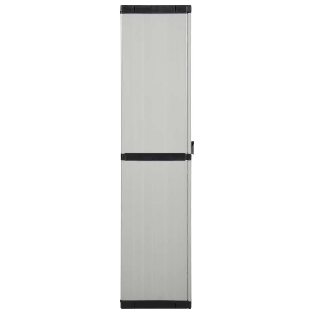 vidaXL Garden Storage Cabinet with 3 Shelves Grey&Black 68x40x168 cm 4
