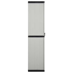 vidaXL Garden Storage Cabinet with 3 Shelves Grey&Black 68x40x168 cm 4