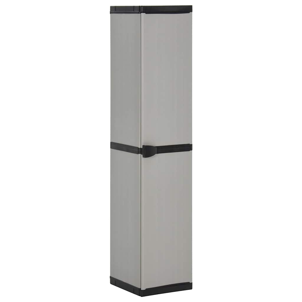 vidaXL Garden Storage Cabinet with 3 Shelves Grey & Black 34x40x168 cm 1