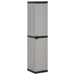 vidaXL Garden Storage Cabinet with 3 Shelves Grey & Black 34x40x168 cm 1