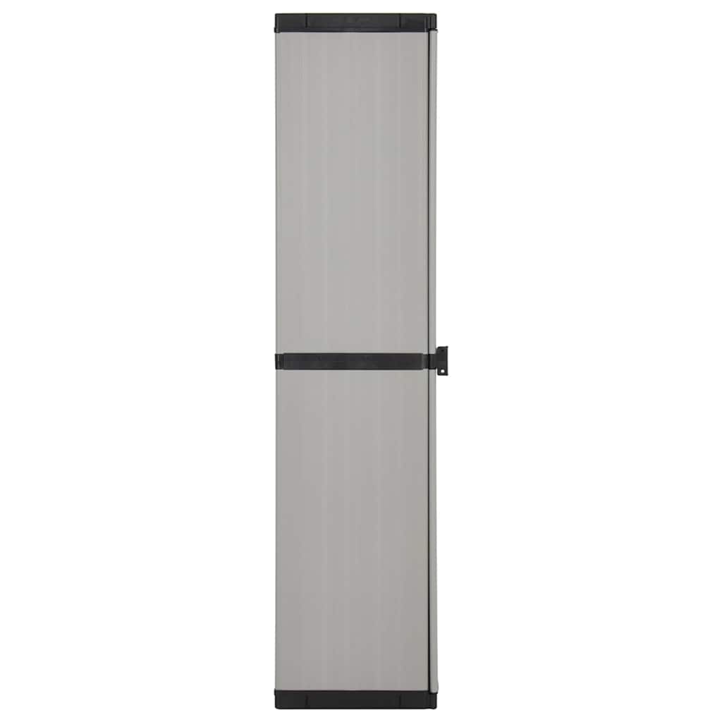 vidaXL Garden Storage Cabinet with 3 Shelves Grey & Black 34x40x168 cm 4