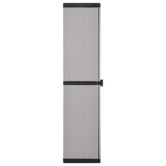vidaXL Garden Storage Cabinet with 3 Shelves Grey & Black 34x40x168 cm 4