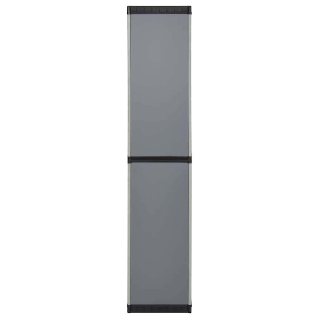 vidaXL Garden Storage Cabinet with 3 Shelves Grey & Black 34x40x168 cm 5