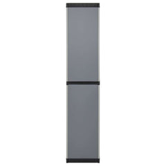 vidaXL Garden Storage Cabinet with 3 Shelves Grey & Black 34x40x168 cm 5