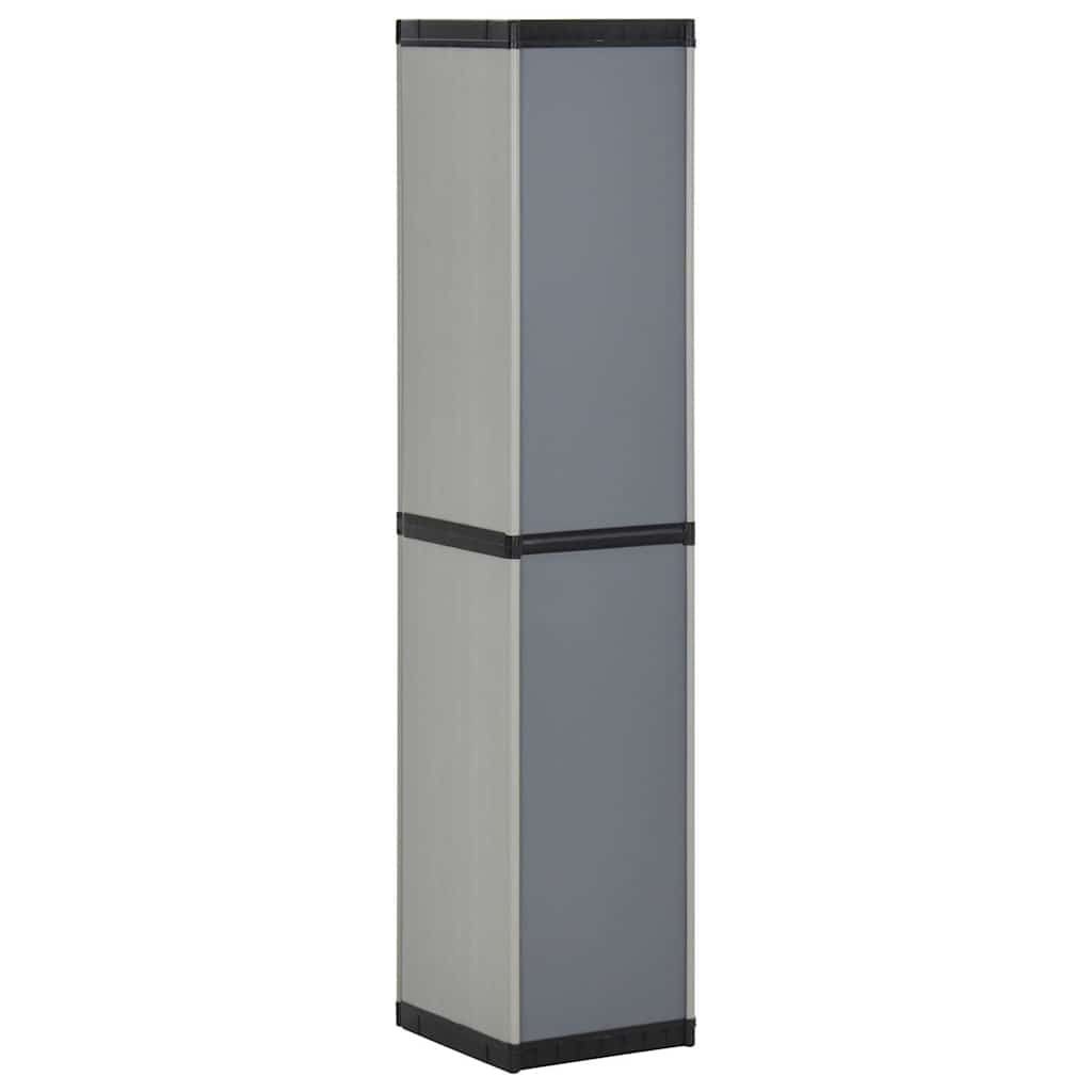 vidaXL Garden Storage Cabinet with 3 Shelves Grey & Black 34x40x168 cm 6