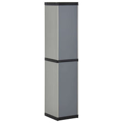 vidaXL Garden Storage Cabinet with 3 Shelves Grey & Black 34x40x168 cm 6