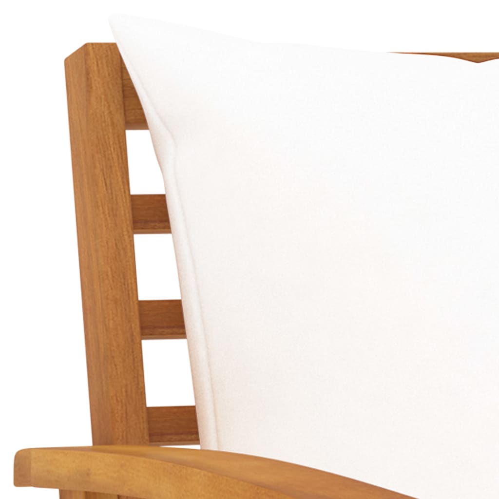 vidaXL Garden Bench 120 cm with Cream Cushion Solid Wood Acacia 5