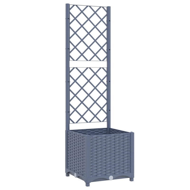 Garden Planter with Trellis Dark Grey 40x40x136 cm PP