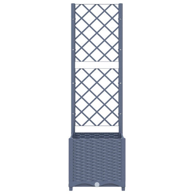 Garden Planter with Trellis Dark Grey 40x40x136 cm PP