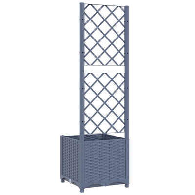 Garden Planter with Trellis Dark Grey 40x40x136 cm PP