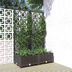 Garden Planter with Trellis PP without Wheels Height 121.5 cm Black 80 cm 40 cm