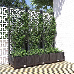 Garden Planter with Trellis PP without Wheels Height 121.5 cm Black 120 cm 40 cm