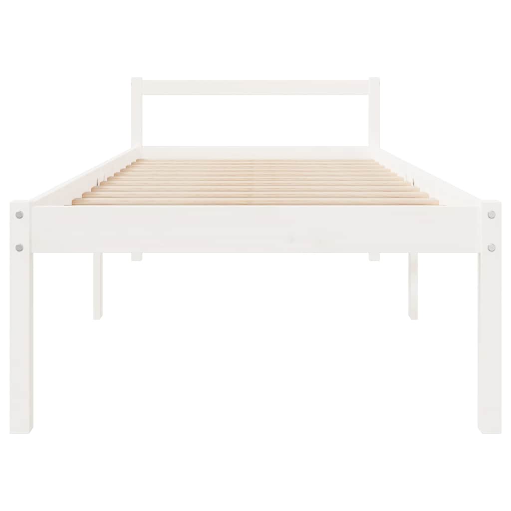 Senior Bed without Mattress 90x190cm Single White 2FT6 Small Single