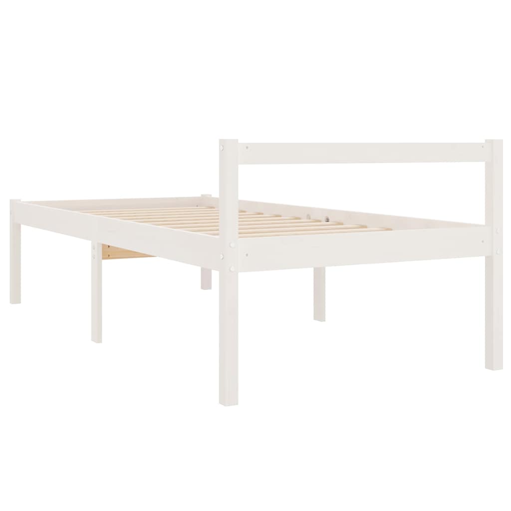 Senior Bed without Mattress 90x190cm Single White 2FT6 Small Single