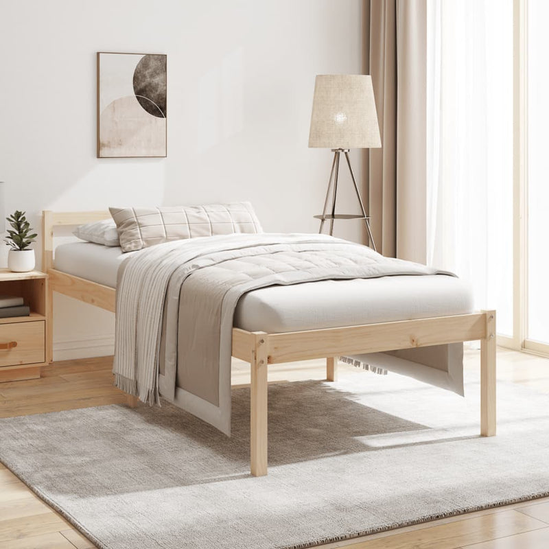 Bed Frame 90x200 cm Solid Wood Pine