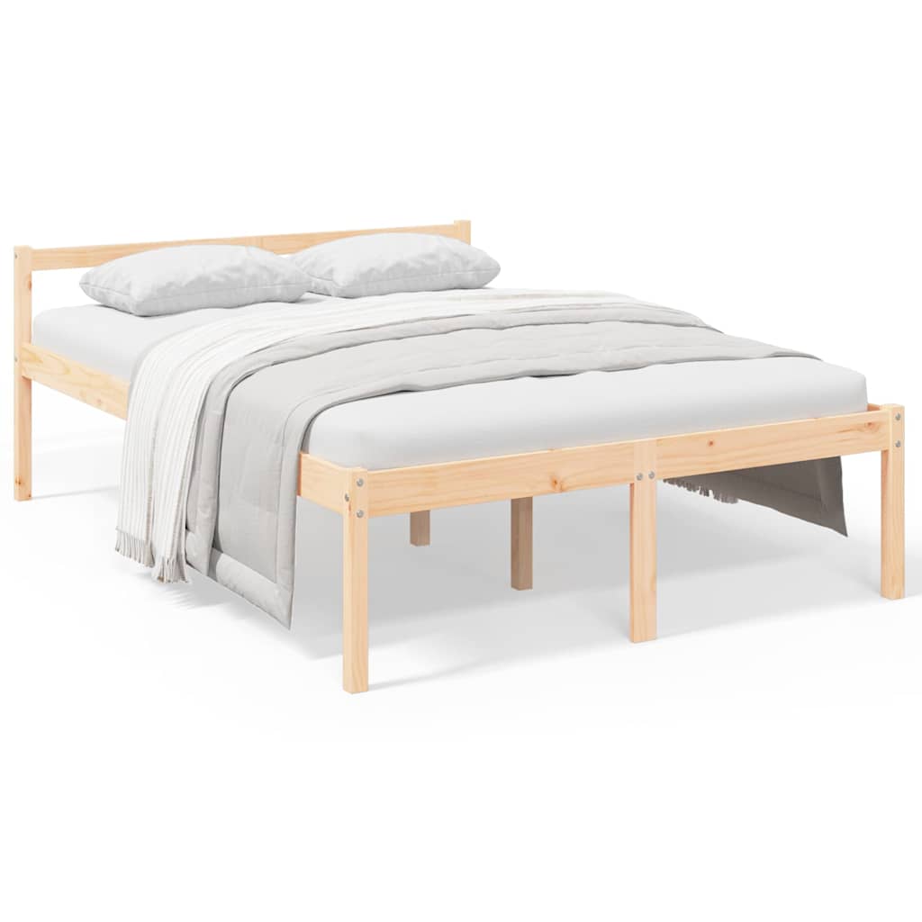 Senior Bed without Mattress Solid Wood Pine Natural 120 cm 200 cm