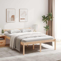Senior Bed without Mattress Solid Wood Pine Natural 120 cm 200 cm