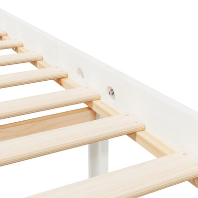 Bed Frame White 200x200 cm Solid Wood Pine