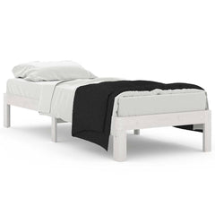 vidaXL Bed Frame | White | Solid pine wood and plywood | Small single | Durable 2