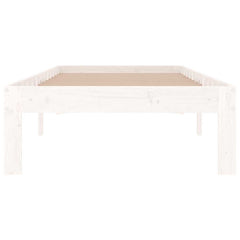 vidaXL Bed Frame | White | Solid pine wood and plywood | Small single | Durable 4