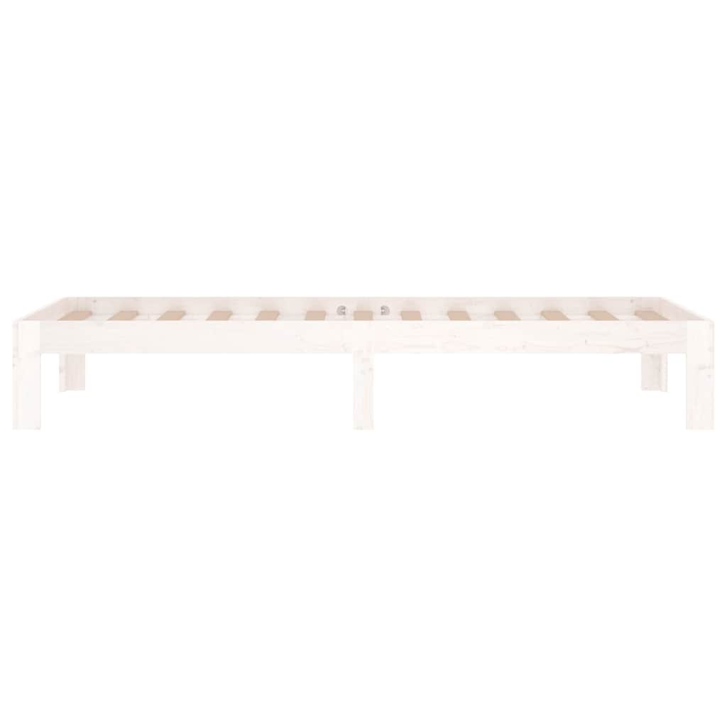 vidaXL Bed Frame | White | Solid pine wood and plywood | Small single | Durable 5