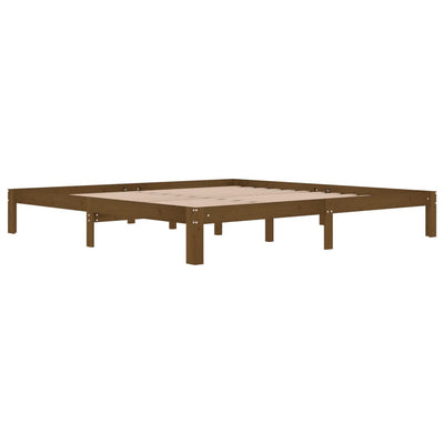 Bed Frame Honey Brown Solid Wood Pine 200x200 cm