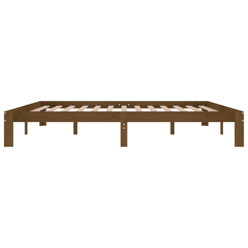 Bed Frame Honey Brown Solid Wood Pine 200x200 cm