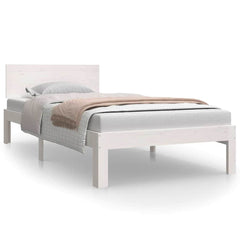 vidaXL Bed Frame without Mattress White Solid Wood Pine 90x200cm 2