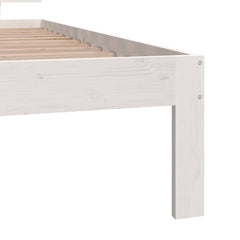 vidaXL Bed Frame without Mattress White Solid Wood Pine 90x200cm 6