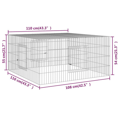 Rabbit Cage 110x110x55 cm Galvanised Iron