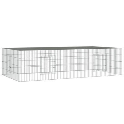 2-Panel Rabbit Cage 220x110x55 cm Galvanised Iron