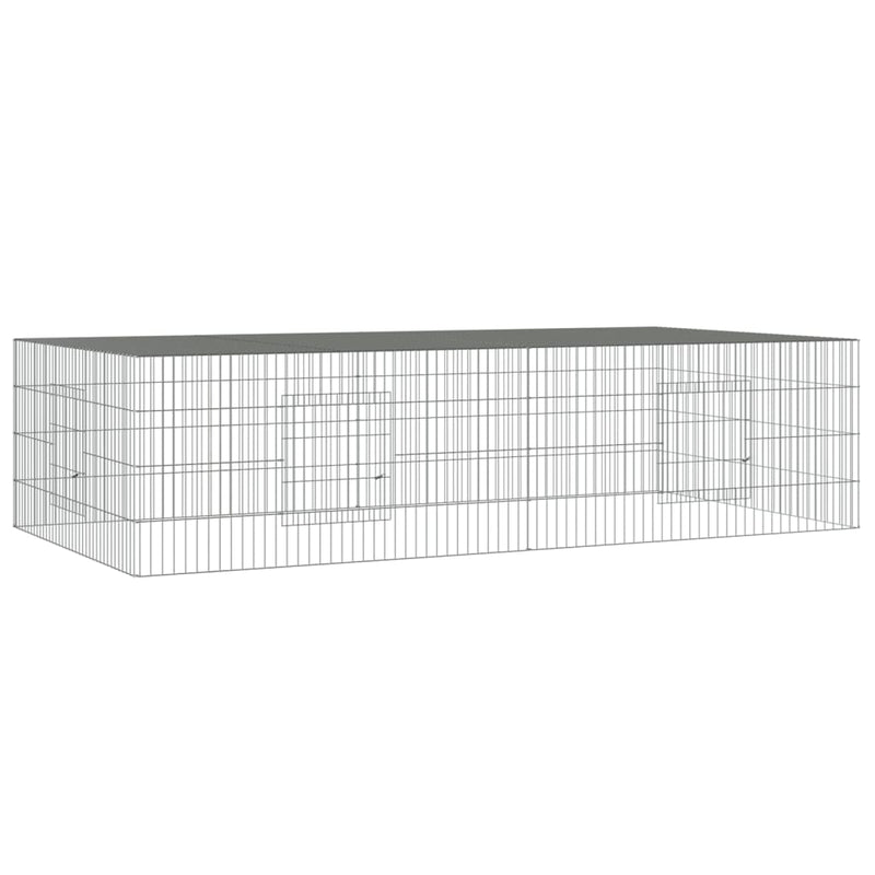 2-Panel Rabbit Cage 220x110x55 cm Galvanised Iron