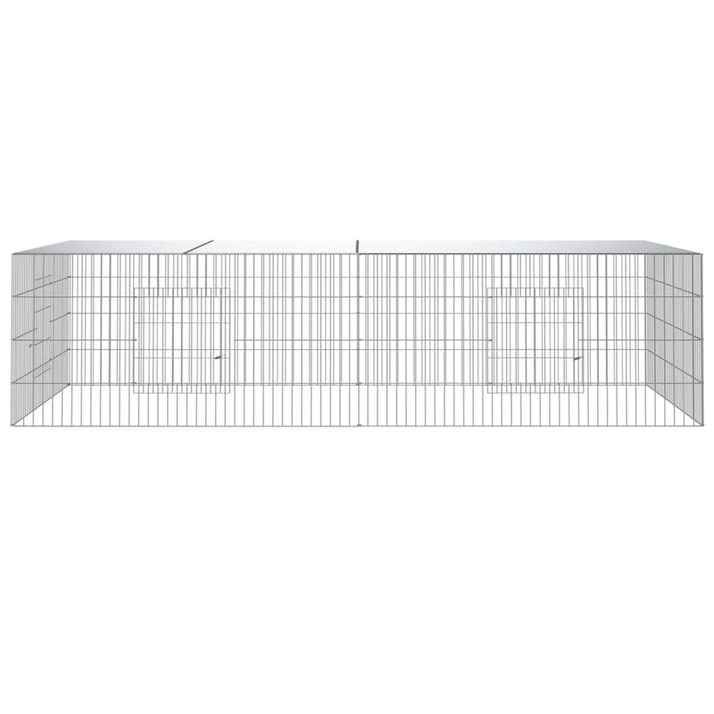 2-Panel Rabbit Cage 220x110x55 cm Galvanised Iron