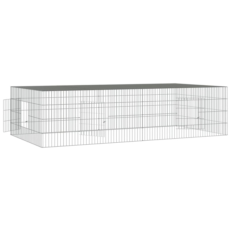 2-Panel Rabbit Cage 220x110x55 cm Galvanised Iron