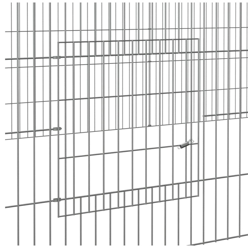 2-Panel Rabbit Cage 220x110x55 cm Galvanised Iron