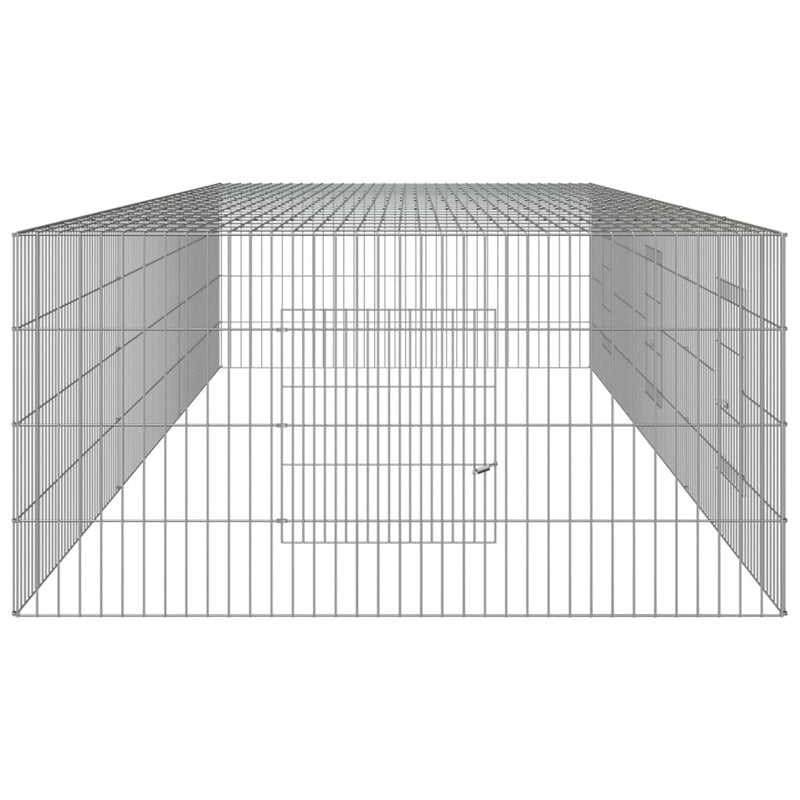 3-Panel Rabbit Cage 325x109x54 cm Galvanised Iron