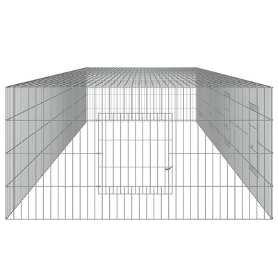 4-Panel Rabbit Cage 433x109x54 cm Galvanised Iron