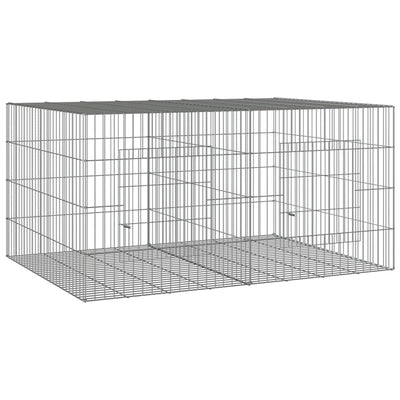 2-Panel Rabbit Cage 110x79x54 cm Galvanised Iron