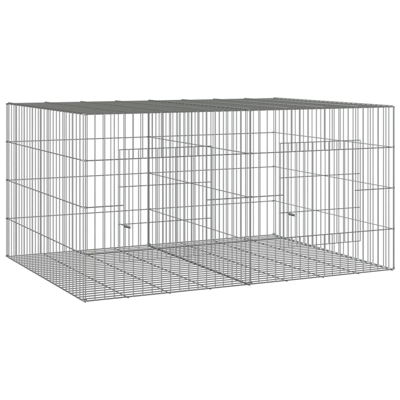 2-Panel Rabbit Cage 110x79x54 cm Galvanised Iron