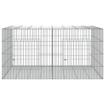 2-Panel Rabbit Cage 110x79x54 cm Galvanised Iron