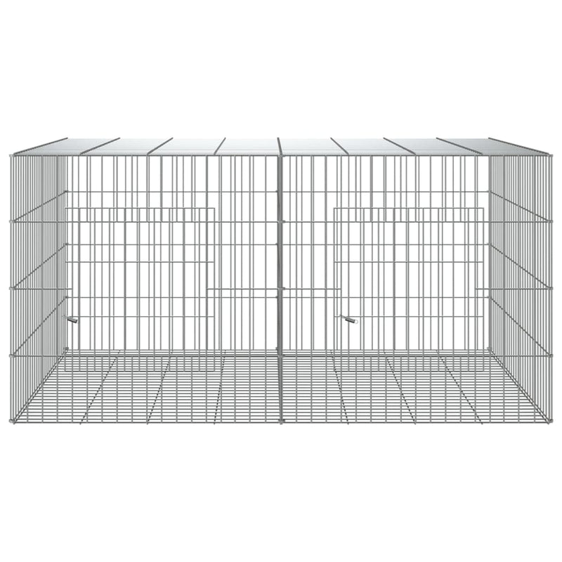 2-Panel Rabbit Cage 110x79x54 cm Galvanised Iron