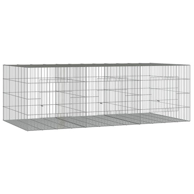 3-Panel Rabbit Cage 163x79x54 cm Galvanised Iron