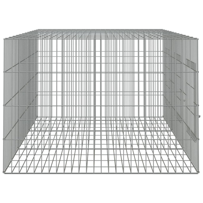 3-Panel Rabbit Cage 163x79x54 cm Galvanised Iron