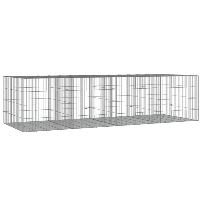 4-Panel Rabbit Cage 217x79x54 cm Galvanised Iron