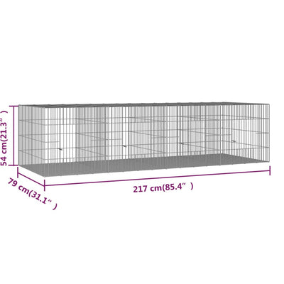 4-Panel Rabbit Cage 217x79x54 cm Galvanised Iron